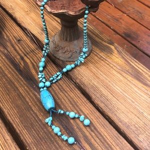 ‼️2/$12 or 3/$15 faux turquoise lariat necklace